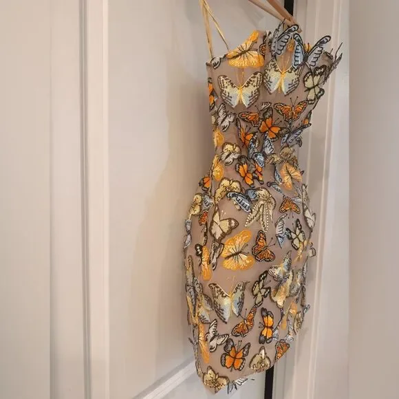NWOT BRONX AND BANCO Bella Butterfly Maraya Multi Strapless Mini Dress, - Picture 10 of 16